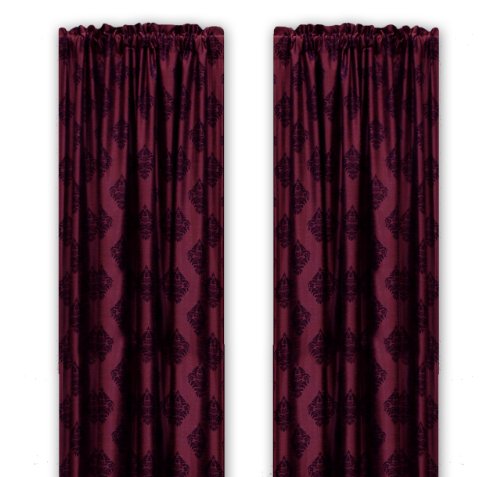 Bonavista Home Grand Villa Rod Pocket Panel, Cranberry, 55-Inch by 96-Inch