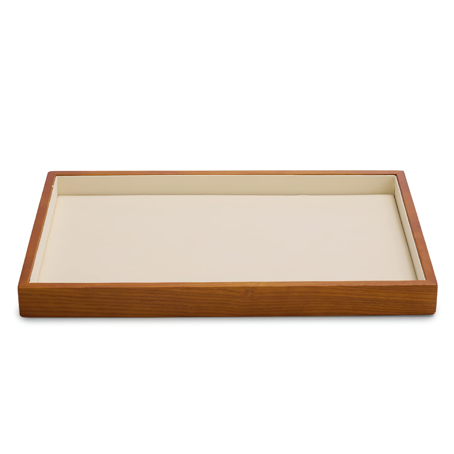 HVMBEUGOS Wooden Jewellery Tray Stackable Jewellery Display Tray for Storage Necklace Ring Bracelet Watch(Empty Tray -White)