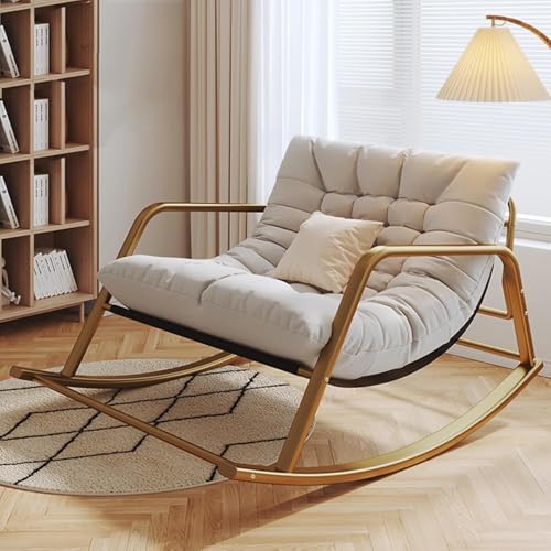 Mecedora para guardería y patio, sillón de respaldo alto de gran tamaño, soporta hasta 440 libras, diseño moderno con marco de hierro resistente