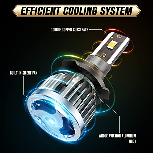 Image of Led Headlight Bulbs, compatible with (2011-2016) Jeep Grand Cherokee led headlights, 9005 /hb3 High Beam & h11 /h8 /h9 Low Beam LED Headlight Bulbs, Pack of 4