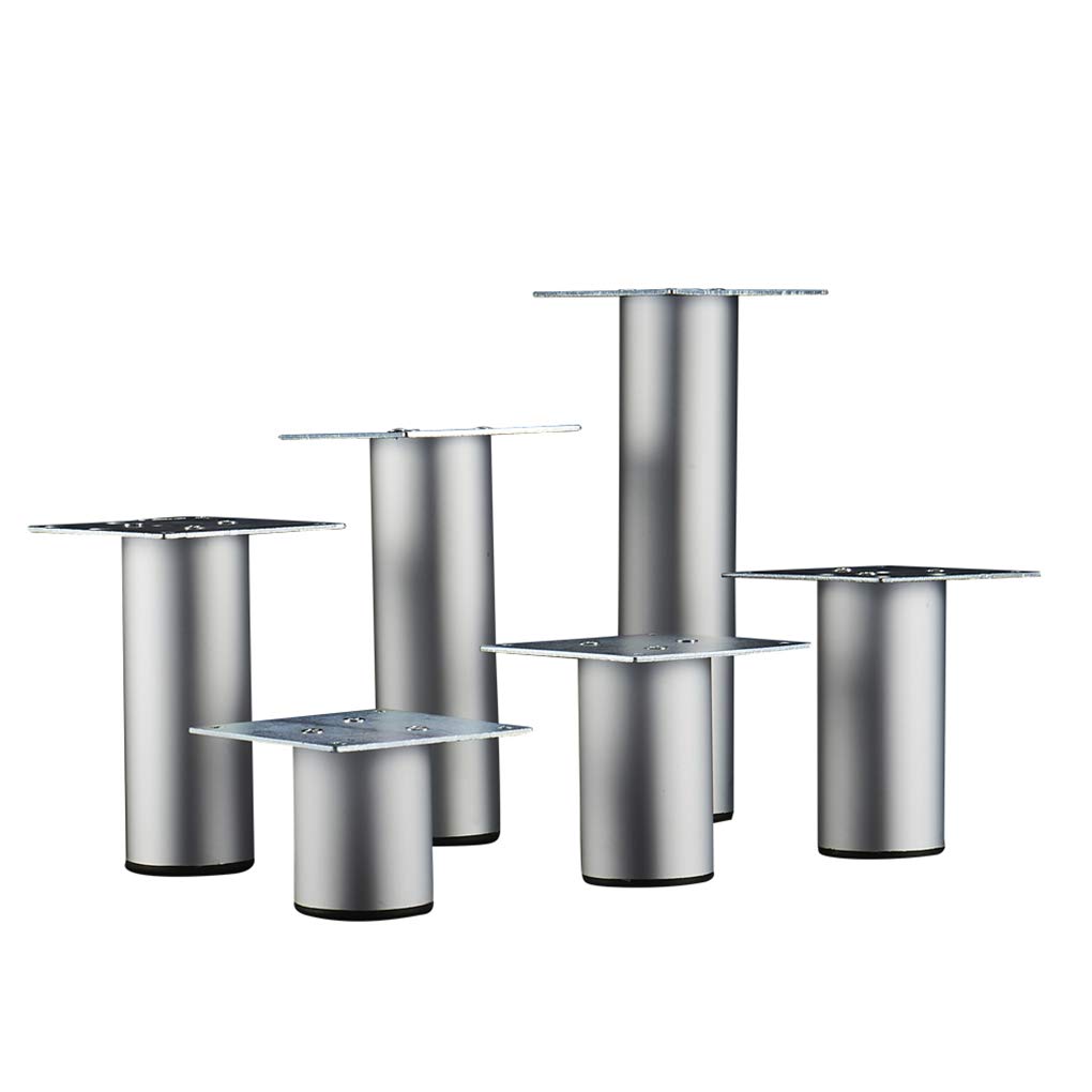 4 stks Meubelpoten Metalen Kasten Benen Verstelbare Meubelvoeten Aluminium Voeten Vervanging Meubels Risers Vierkante Benen Bank Bureau Benen Bed Tafel Risers, Wit (30cm