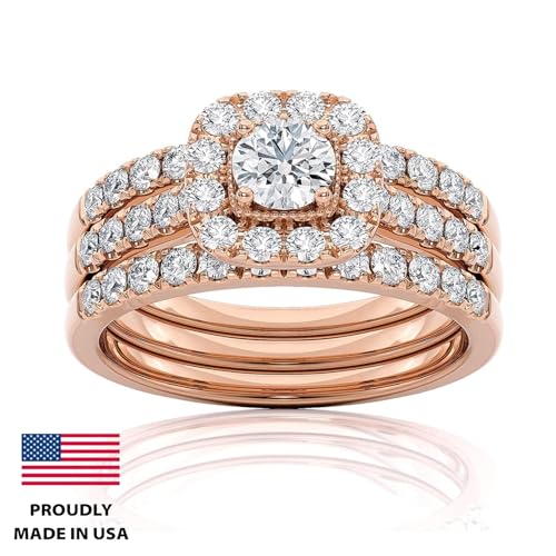 1 Carat Diamond Engagement Ring - 14 Karat Gold Ring for Women Diamond Anniversary Promise Band (Size 4 to 11) Made in USA4