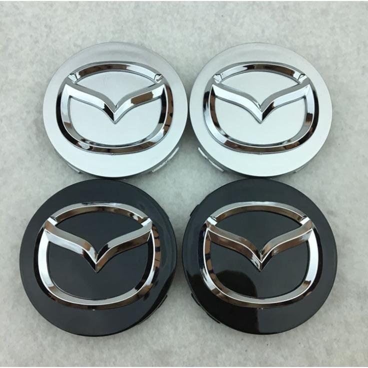 4 Cache-moyeux Pour Mazda BT-50 2010-2023 - Diamètre 56 Mm, Couleur Noire - Protection Contre La Poussière Et La Rouille