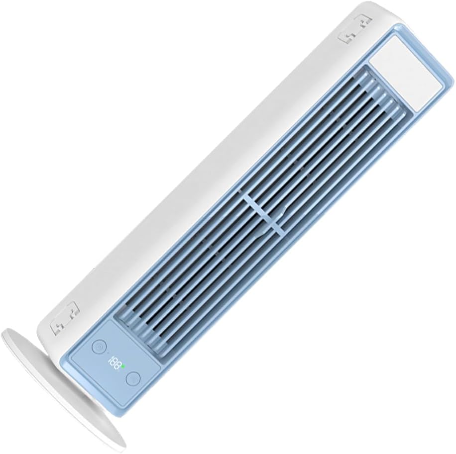 USB Powered Bladeless Tower Fan with 3600mAh Battery for Home Office Use