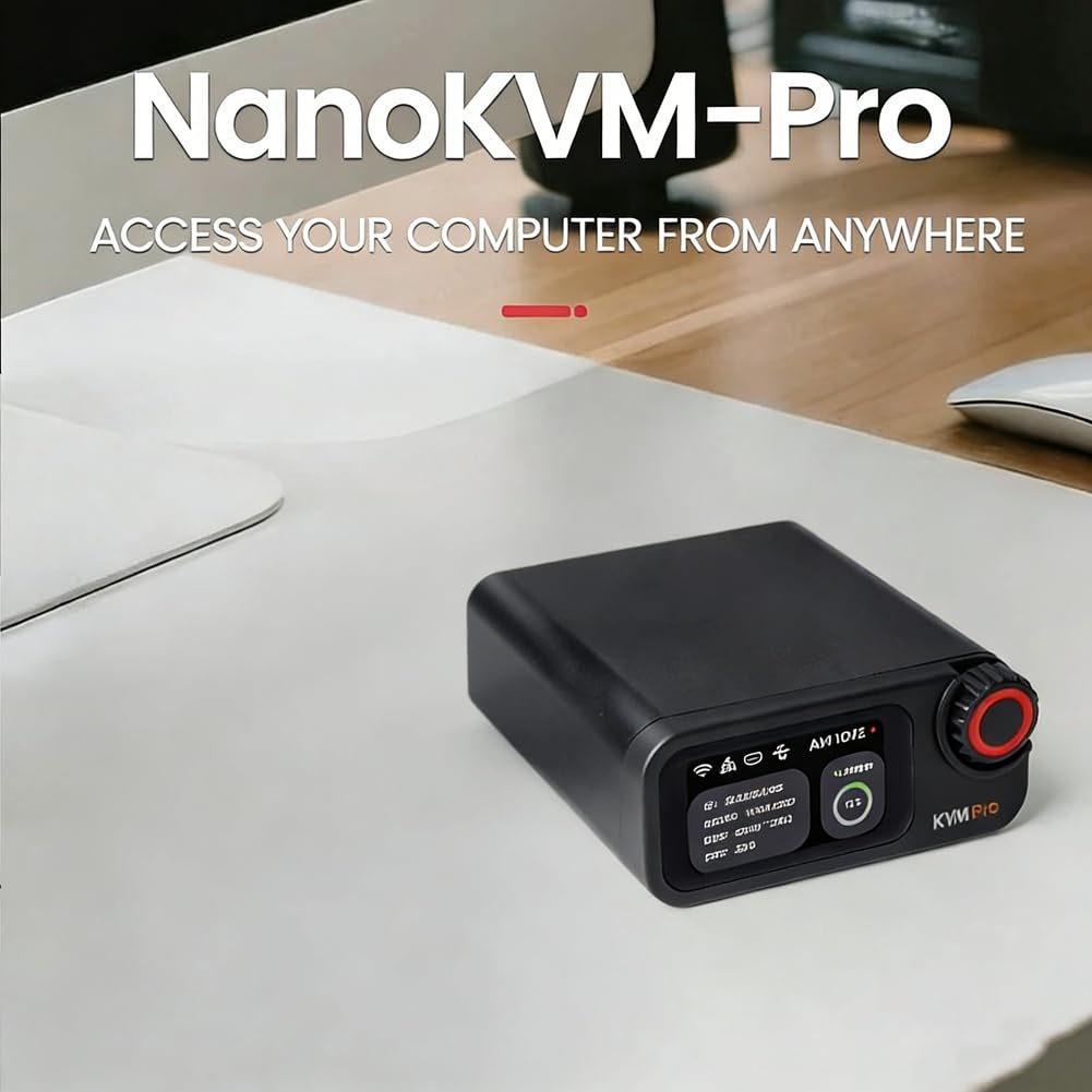 NanoKVM-Pro PiKVM 4K IP-KVM GbE WiFi6 Servidor HomeLab Escritorio WiFi Control Remoto NAS AI HD Segunda Pantalla Tira LED