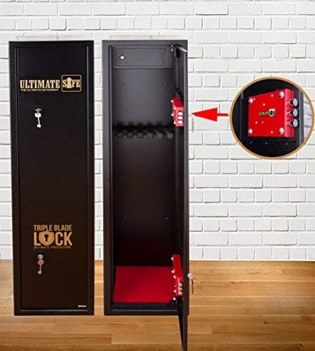 Ultimate Safe® 7 Gun Cabinet for Shotguns & Rifles - With Unique Triple Blade Lock® - Internal Ammo Box & Compliant With BS7558/92