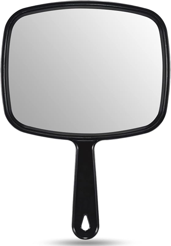 Espelho de mão OMIRO preto com alça, 23,62 cm x 16,76 cm