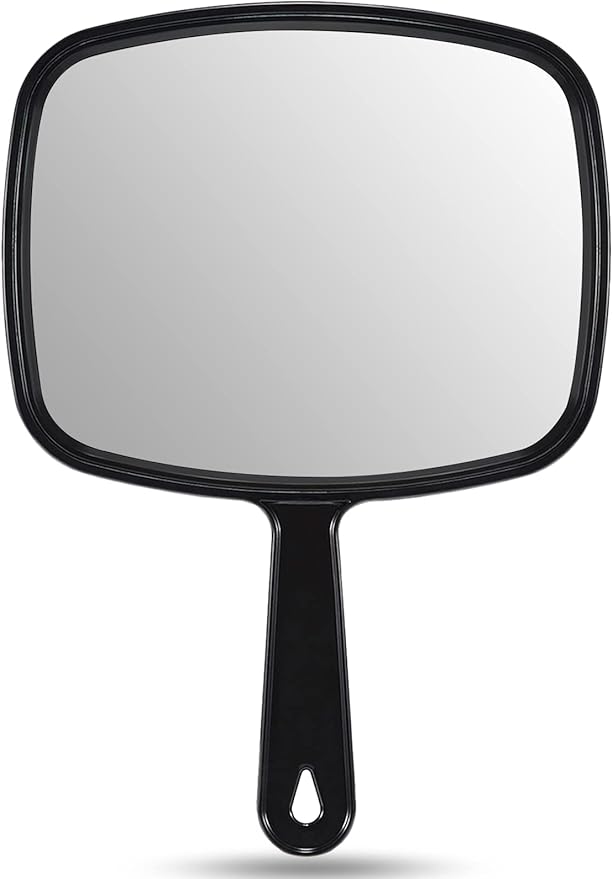 OMIRO Hand Mirror, All Black Handheld Mirror with Handle, 6