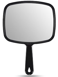 OMIRO 9 3 L x 6 6 W Hand Mirror All Black Handheld Mirror with Handle