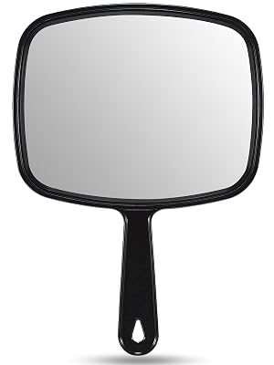 OMIRO 9 3 L x 6 6 W Hand Mirror All Black Handheld Mirror with Handle