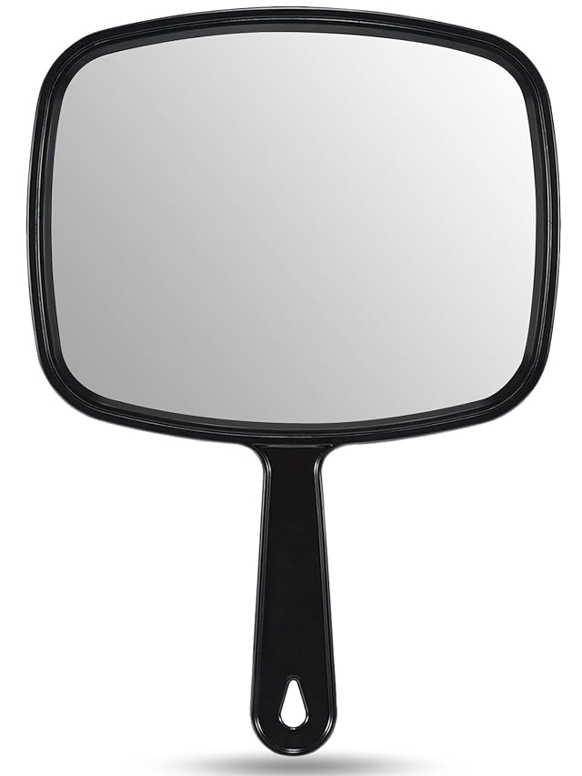 OMIRO 9 3 L x 6 6 W Hand Mirror All Black Handheld Mirror with Handle
