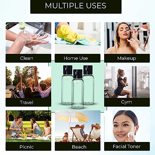 nsb herbals 30ml Empty Clear Plastic Bottles Refillable Travel Size Cosmetic Containers Small Leak Proof Squeeze Bottles with Black Flip Cap for Toiletries, Shampoos, Lotions, Creams (6) - Image 5