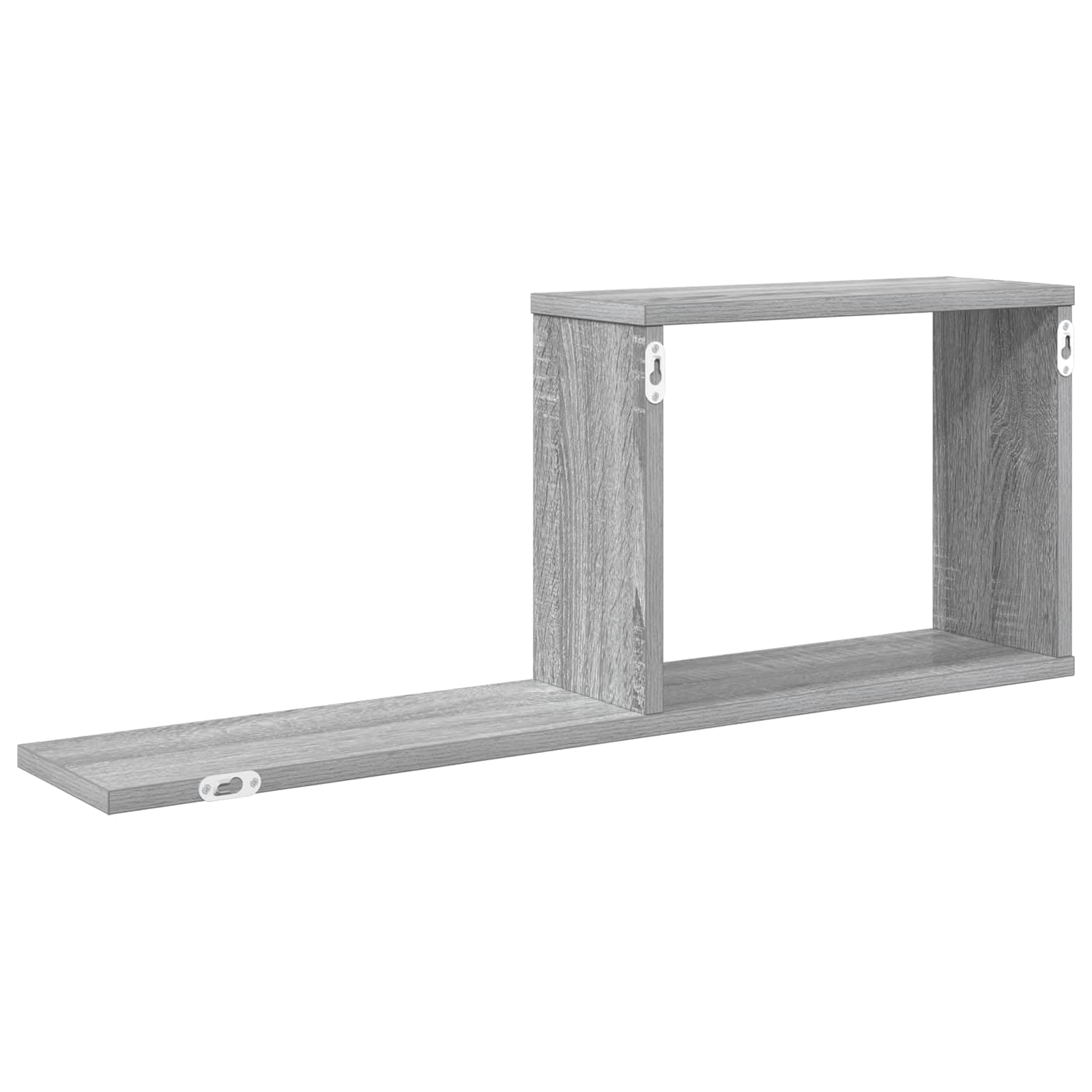 Regał wiszący Sonoma szary z materiału drewnopochodnego, 80 x 15 x 30 cm, montowany na ścianie, regał ścienny z dużą ilością miejsca do przechowywania, do salonu, sypialni, biura, kuchni