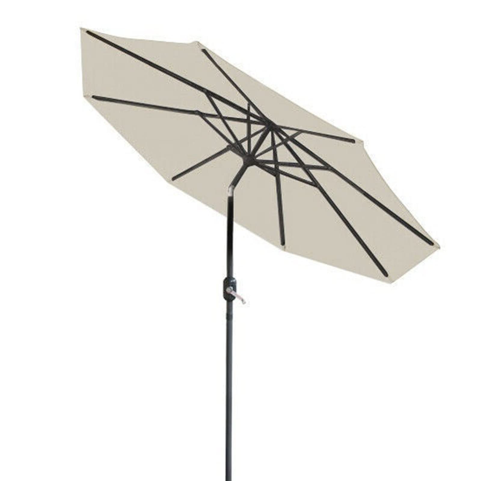 WDSOPK Outdoor Parasol Garden Sunshade Aluminium Crank Tilt 2.7M Cream Patio Umbrella