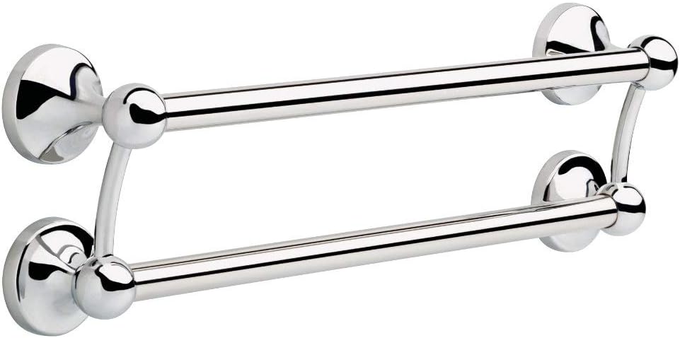 Faucet DF703PC Wall Mounted 18" Towel Bar Rack with Assist Bar in Chrome, Bath Hardware Accessory