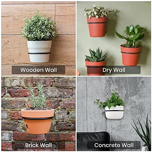 Treelen 8 Inch Flower Pot Holders For Outside,3 Pack Heavy Duty Flower Pot Ring Wall Planter For Plant Pots Indoor Outdoor,Black #TOP3