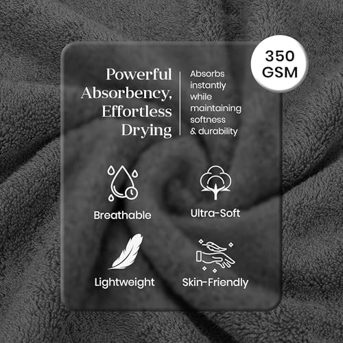 Image of Jasmine Quick Dry, Super Absorbent, Soft Beach, Bath & Sports Towel, Grey 70 x 140cm, 350 GSM, Heavy
