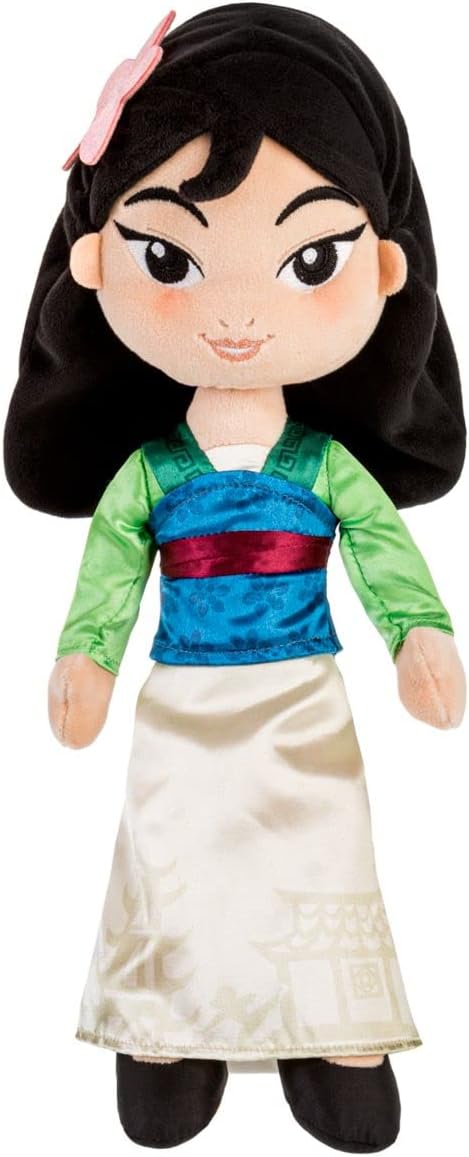 Disney Store Official Princess Plush Doll (Mulan) Medium 14 Inches, Princess Dolls with Embroidered Features, Plush Toys, Princess Toys for Girls