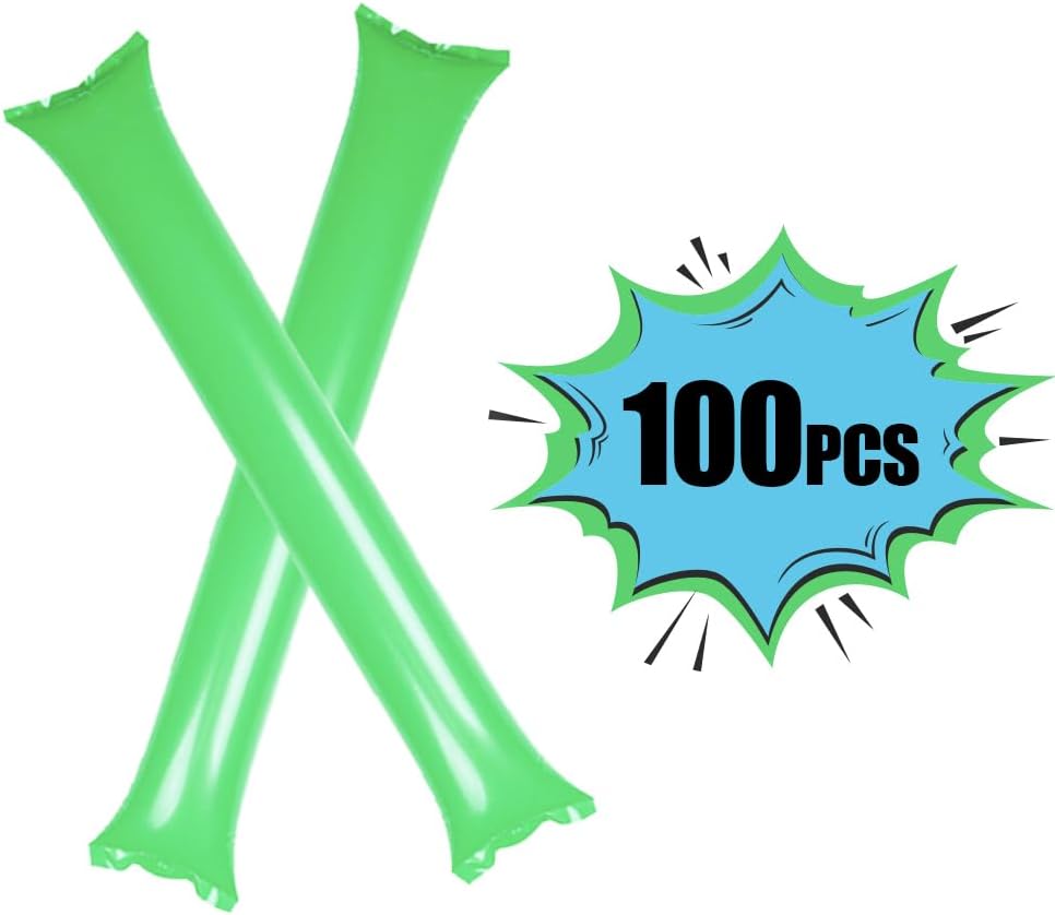 100 PCS Thunder Sticks Cheering Sticks Thicken Bam Bam Cheerleading Noise Makers Balloons for Sporting Events Dance Basketball Football Game Party