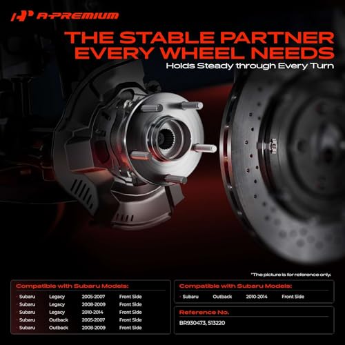 A-Premium Front Wheel Bearing and Hub Assembly with 5-Lug Compatible with Subaru Outback 2005-2014, Legacy 2005-2014, Without ABS by A-Premium - Used condition - Image 2