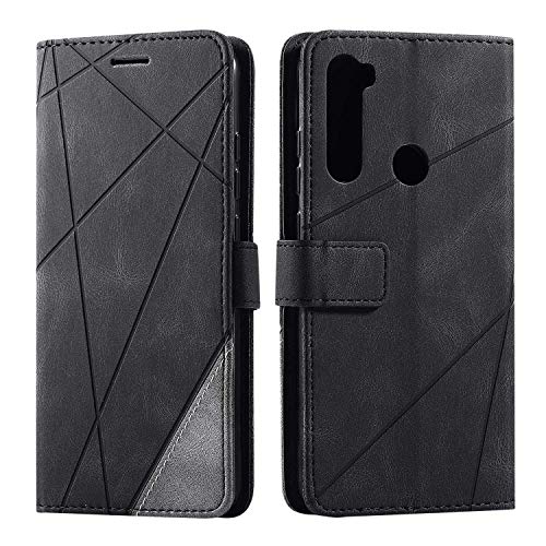 SONWO Coque pour Xiaomi Redmi Note 8, Etui en Cuir PU Portefeuille Housse Fermeture Magnétique und Flip pour Xiaomi Redmi Note 8, avec Fermeture Magnétique, Noir
