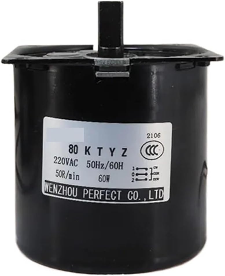 80KTYZ AC Motor 220V 5rpm -50rpm Motor Micro Slow Speed Machine 60W Permanent Magnet Synchronous Motor Bracket 5RPM/10RPM(10rpm)