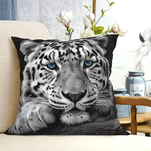Image of FodPand Decorative Throw Pillow Covers 18"x18" Black and White Tiger Cushion Cases Square Modern Farmhouse Pillow Cases Soft Cozy Cushion Covers for Couch Sofa Bedroom Home Decor Pillowcase