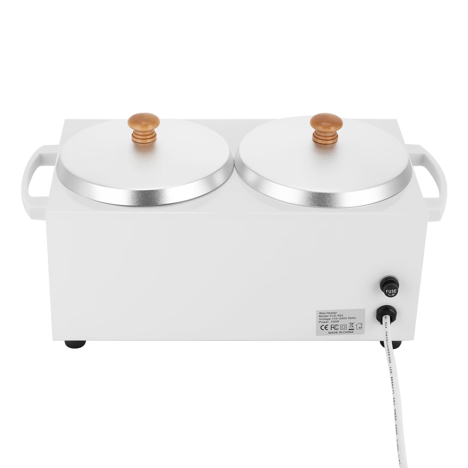 Scaldacera depilatoria, 100 W, fondatore di cera, 600 ml, doppio barattolo, temperatura regolabile, dispositivo cera, per riscaldare la cera di bellezza solida e la cera epilatoria