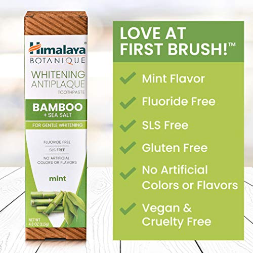 Himalaya Whitening Antiplaque Toothpaste With Bamboo + Sea Salt For Gentle Whitening, 4 Oz #TOP4