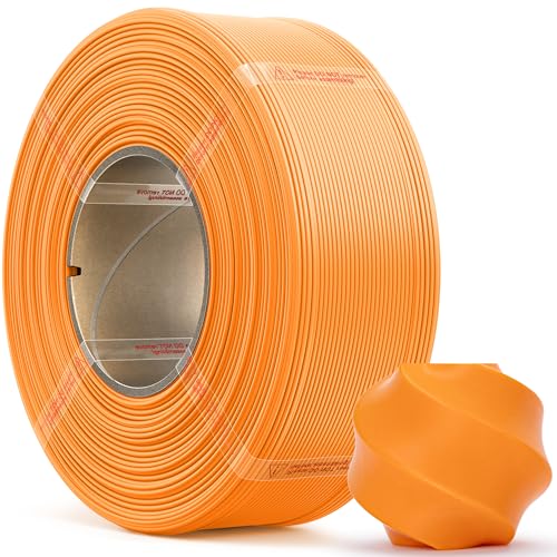 Image of PLA Basic, Pre-Dried Refill Filament 1kg (2.2lbs) for Reusable Spools, 1.75mm Spool-Less 3D Printing Filament, Compatible with Bambu Lab 3D Printers - Pumpkin Orange