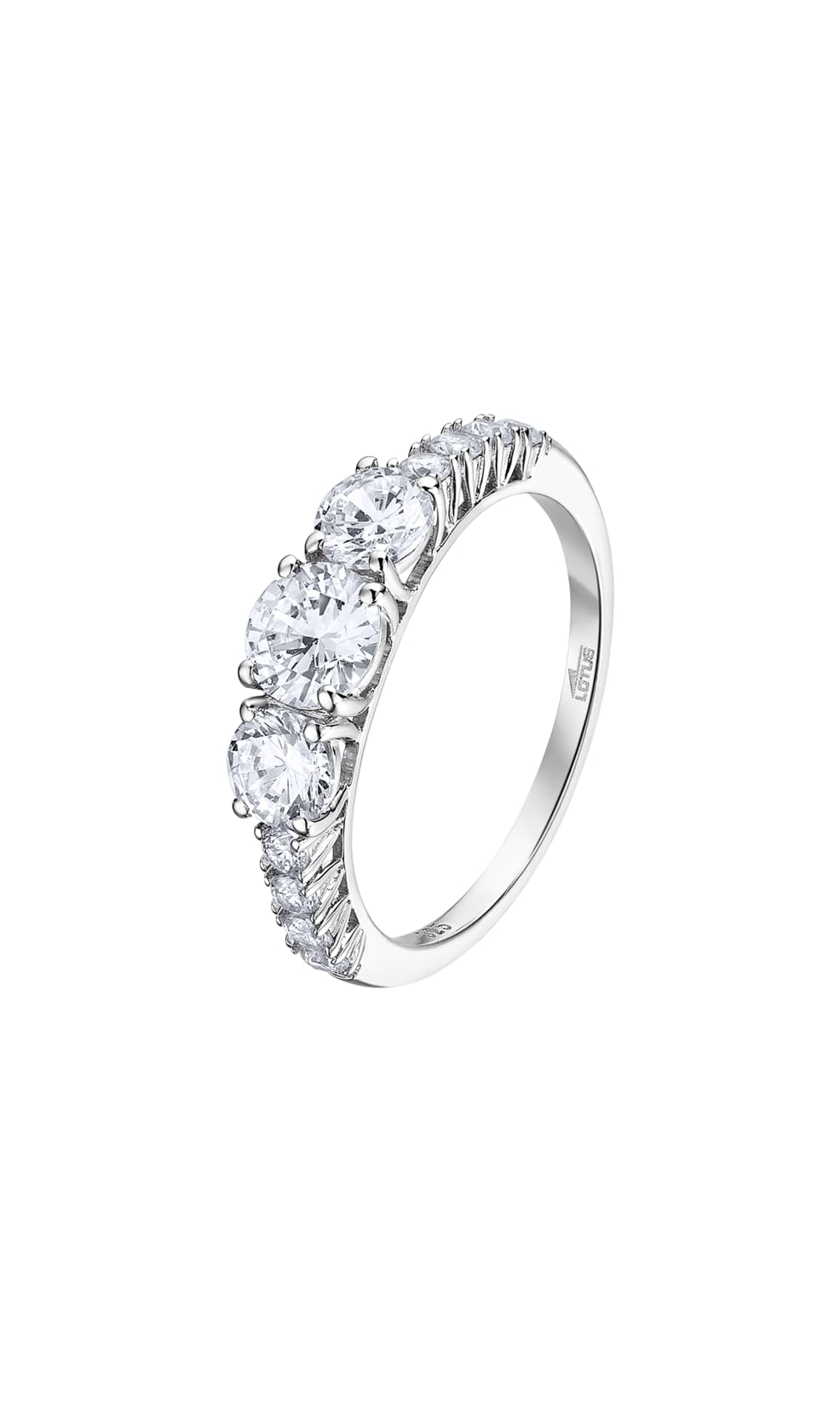 LOTUS SILVER Anillo Plata Mujer Plata De Ley 925 - Diseño Ergonómico Y Ajuste Perfecto LP3508-3/112 - Ideal Para Compromiso - Pedida - Alianza - Promesa - Con Circonita - Anillos Mujer