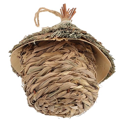 Toddmomy Lifelike Bird House with Durable Straw Design Parrot Nest for Outdoor Use for Garden Decoration and Bird Feeding Easy to Hang