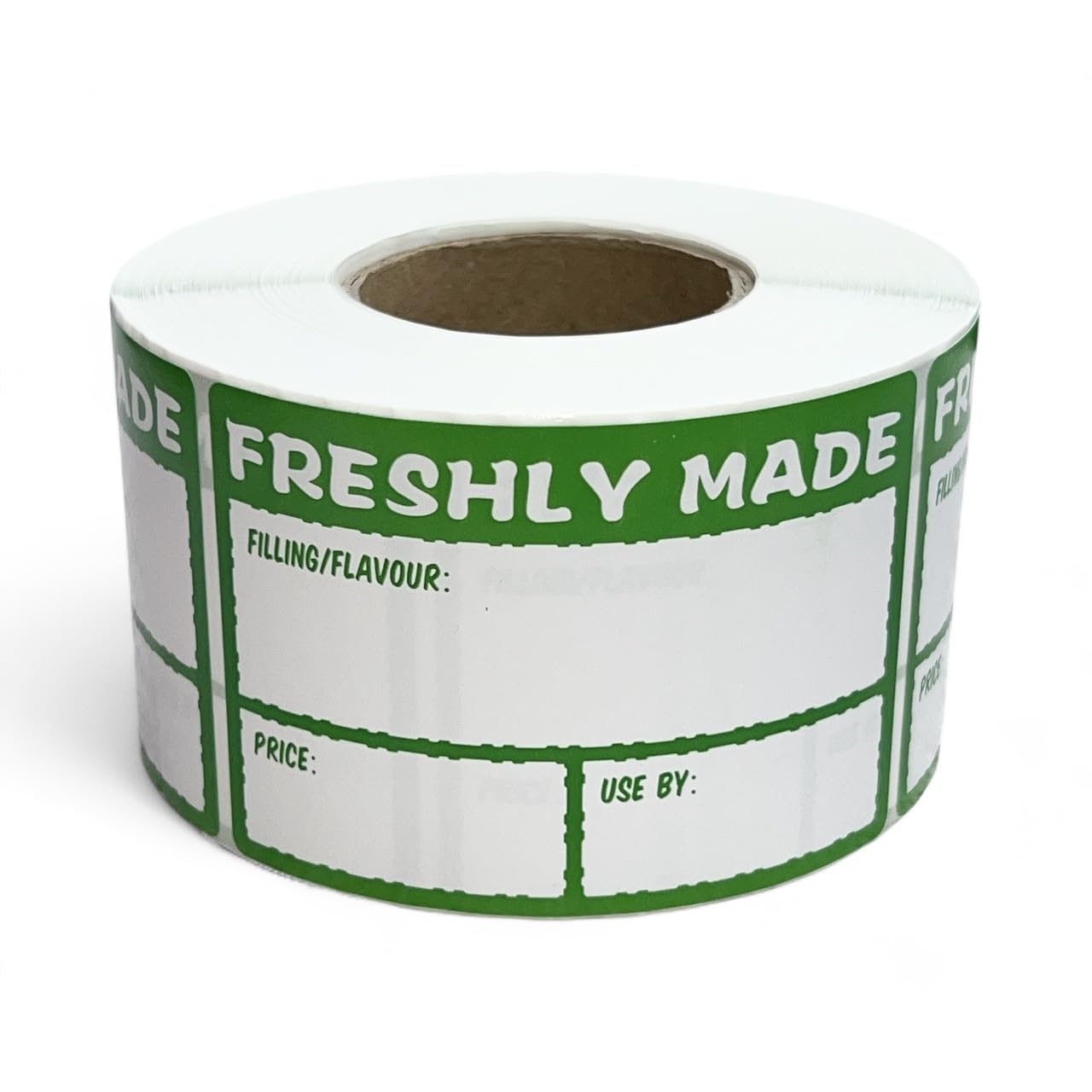 Freshly Made Food Label Stickers for Sandwich's and Fresh Food, Roll of 500, Size 75mm x 50mm, Easy to Write On