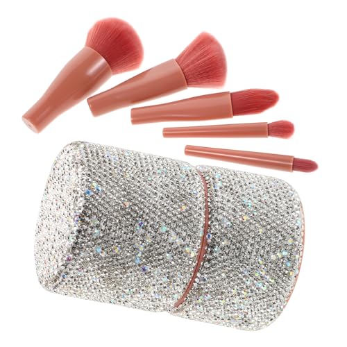 iplusmile Estuche de Viaje para Brochas de Maquillaje con Diseño de Diamantes Organizador Portátil con Tapa Protectora Set para Polvo Base y Labios para Casa y Viajes