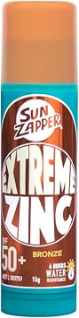 Sun Zapper Zinc Stick - Bronze, Darker Skin Tinted Sunblock Stick SPF 50+ Zinc Oxide Face Mineral Sun Cream Made in Australia