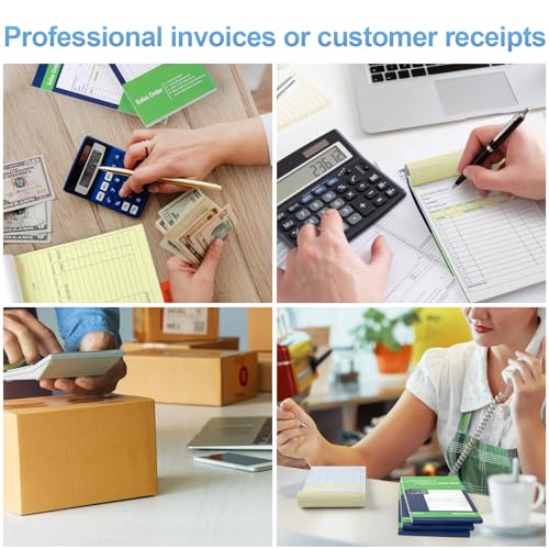 joyberg 4 pack receipt book 417inx72in receipt book with carbon copies 2-part carbonlesswhite and yellow 40 sets per book order book for small business