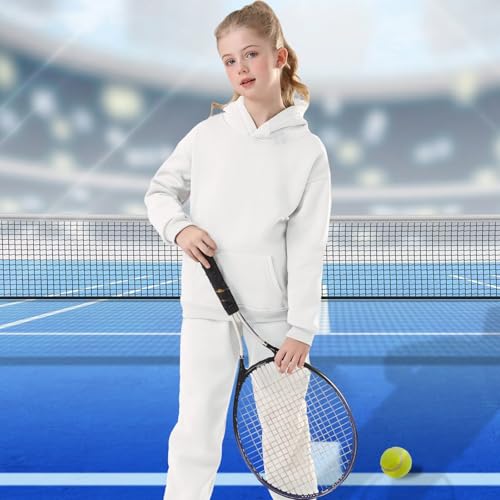 DHSPKN Girls Boys 2 Piece Tracksuit Athletic Sweatsuits Sets Hooded Sweatshirt and Jogger Sweatpants Clothing Sets for Kids2