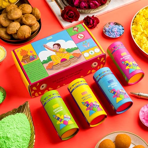 Shop Your Heart Out: A Complete Guide to Holi Shopping on Amazon India 2 Help Us Green Holi Colour - 4 Scent Shades of gulal Colour (Pink,...