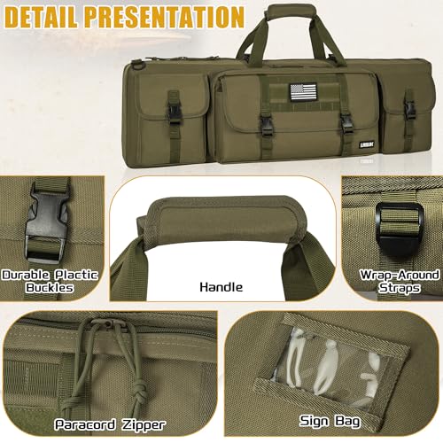 Image of 28 /32 /36 /42 /46 /48 /51 /55 inch Double Rifle Case Soft Gun Bag Tactical Backpack | Portable Long Rifle Bag for Outdoor Hunting Shooting, Gun Case Firearm Storage & Transportation, Hunting Shooting Range