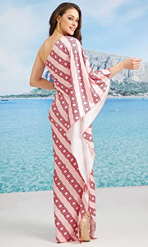 Image of KOH KOH Womens Long One Shoulder Hawaiian Flower Print Cocktail Maxi Dress