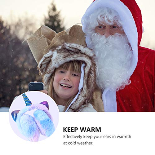 VORCOOL Unicorn Earmuffs for Girls Kids, Fleece Earmuffs Adjustable Soft Winter Ear Muffs (Random Color)4