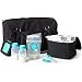 Evenflo Feeding Black Pumping Accessories Tote for Breastfeeding - with Milk Collection Bottles, Bags and Breast Pump Adapters