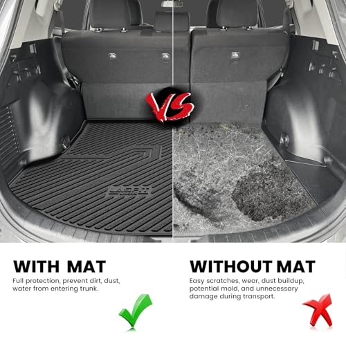 Image of LASFIT Cargo Trunk Mat for Toyota RAV4 2013-2018 (Include Hybrid) | 100% TPE All Weather Custom Fit Waterproof RAV 4 Cargo Liner Automotive Accessories, Lifespan 5 Years+, Black