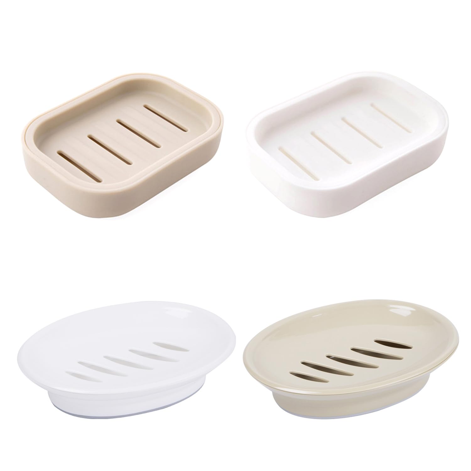 TVSVKWE 4 Pieces Of Soap Storage Dish, Drain Soap Box, Plastic Soap Box, Bathroom Storage Box, Soap Accessories.