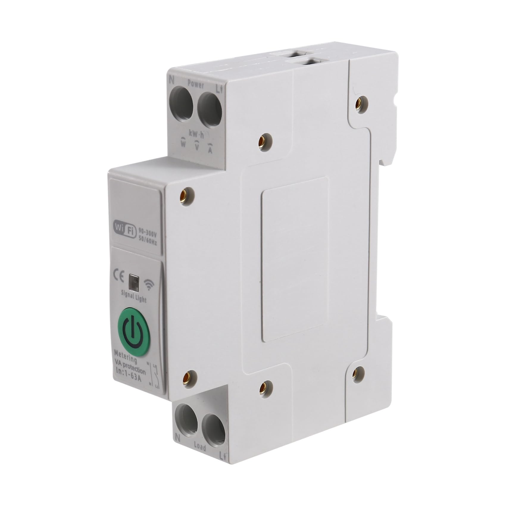 Xnuiasqe MCB Overload Protection TUYA WiFi Smart Switch Meter 63A 1P+ N Kwh Metering Monitoring Circuit Breaker Timer Relay