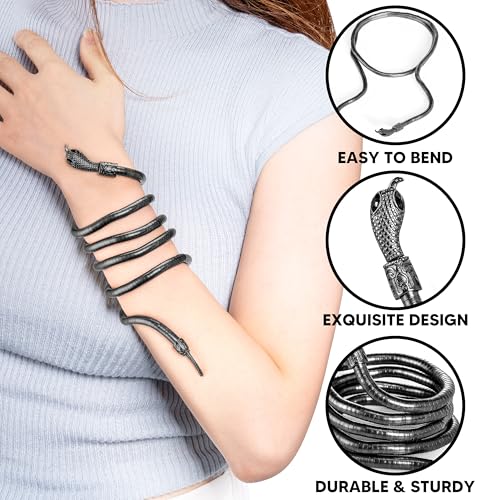 Spooktacular Creations Bendable Snake Necklace & Bracelet, Halloween Flexible Adjustable Jewelry for Women, Adults & Kids Snake Costume Accessory Multi-Purpose Decor4