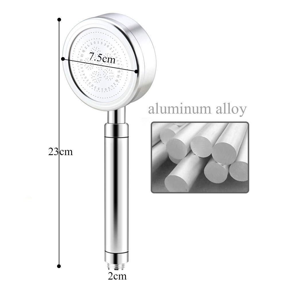 Alcachofa de ducha universal de mano de alta presión con filtro para baja presión de agua, alcachofa de ducha con manguera de 1,5/2 m y soporte de pared - alcachofa de ducha desmontable (color: