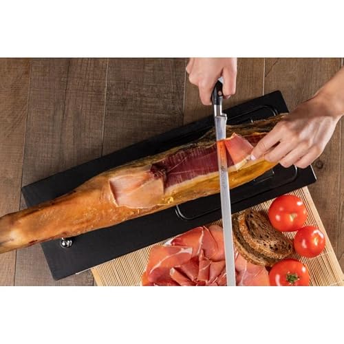 Arcos Schinkenmesser mit Edelstahlklinge 300 mm - Ergonomischer Griff aus Polyoxymethylen (POM), Elegantes Design für Komfort - Schwarz, Serie Riviera