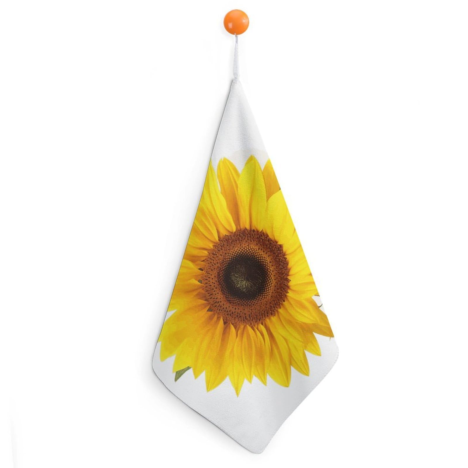 LDGSUPH Sunflower Isolated Hand Towels Fashion Hand Face Towel with Hanging Strap Absorbent Soft Decorative Towel Fade Resistant Cozy Face Cloths for Kitchen Gym Bathroom Towels 1PCS