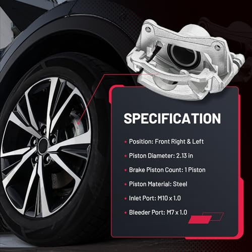 Image of BDFHYK 19-B1591 19-B1590 Front Disc Brake Caliper Assembly Compatible with Geo Prizm 1993-1997 1.6L L4, Compatible with Toyota Corolla 1993-1997 1.6L 1.8L L4, GAS 2pcs